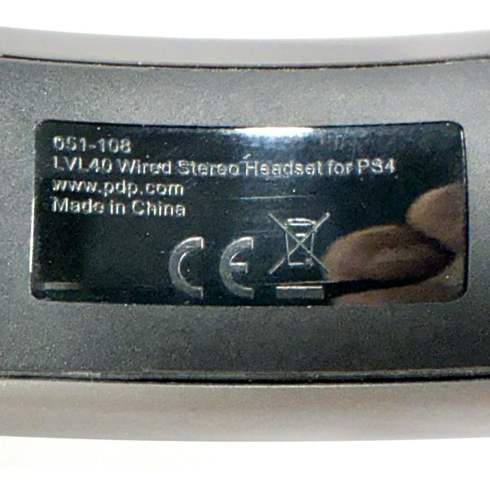 PDP LVL 40 Black Wired Stereo Gaming Stereo Headset for PS4 Model 051-108 Tested